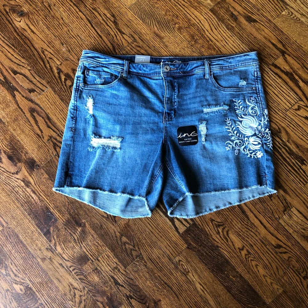 NWT Plus Size Slim Tech Shorts by INC Denim.